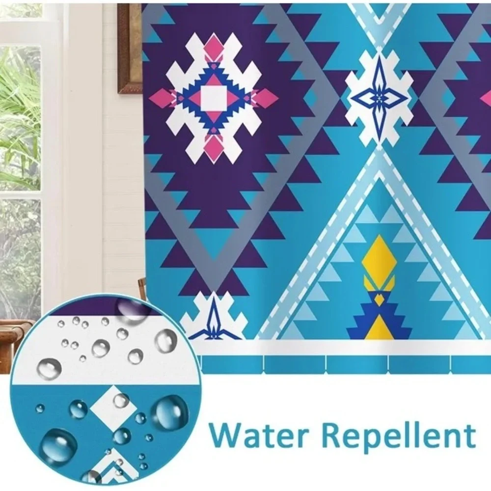 NWT SASTYBALE Boho Farmhouse Shower Curtain with 12 Hooks, 72x84 Inch